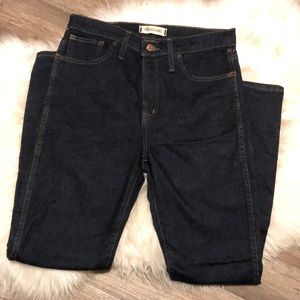 MADEWELL 10” High Rise Skinny Dark Blue Denim Wash 28 NWOT